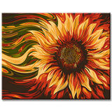 Painting by Numbers Art Nature Open Sunflower Blowing in The Wind