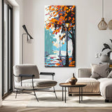 Painting by Numbers Art Nature Autumn Tree Rain Lanterns