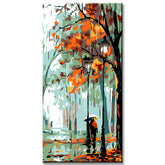 Painting by Numbers Art Nature Autumn Tree Rain Lanterns