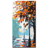 Painting by Numbers Art Nature Autumn Tree Rain Lanterns