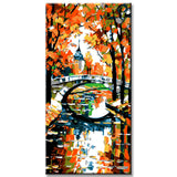 Painting by Numbers Autumn Landscape with River  and Bridge