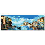 Painting by numbers city on the Mediterranean panorama