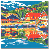 Painting by Numbers Fishing Huts Norway