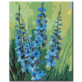 Paint by Numbers Flowers Blue