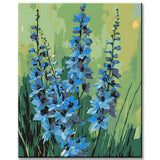Paint by Numbers Flowers Blue