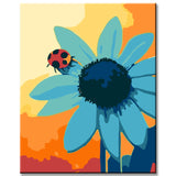 Paint by Numbers Art Painting Blue Sunflower