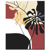 Painting by Numbers Art Painting Leaf Black White Brown