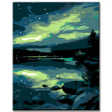 Paint by Numbers Night Landscape with Bright Sky