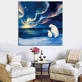 Paint by Numbers Polar Bear and Aurora
