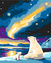 Painting by Numbers Polar Bear and Aurora