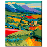 Painting by Numbers Colored Mountain Landscape