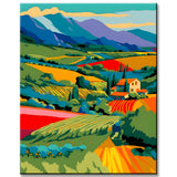 Painting by Numbers Colored Mountain Landscape