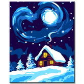 Painting by Numbers Winter Night Snow