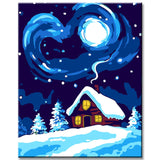 Painting by Numbers Winter Night Snow