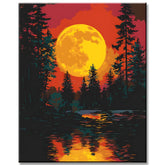 Painting by Numbers Night Mood with Blood Moon