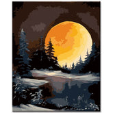 Painting by Numbers Night Mood with Blood Moon