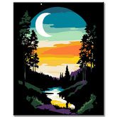 Painting by Numbers Night Mood with Blood Moon