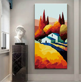 Painting by numbers folk art folk art house in landscape