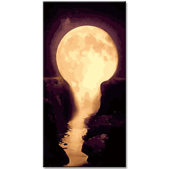 Painting by numbers night mood fading moon