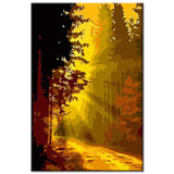 Painting by numbers Shining light in the forest Shipping from DE