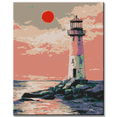 Painting by Numbers Lighthouse in The Sunset