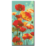 Paint by Numbers Watercolor Poppy Flowers