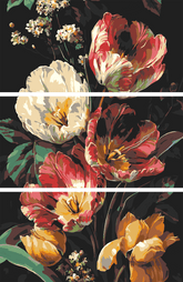 Painting by Numbers Tulip Flowers Bouquet 3-Panel