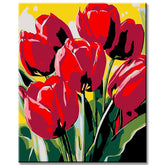 Painting by Numbers Red Tulips