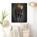 Painting by numbers orange and white tulip black and white shipping from DE