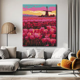 Painting by Numbers Netherlands Holland Tulips Windmill