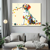 Painting by Numbers Art Sitting Dog Loses Colorful Dots