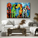 Painting by Numbers Art Four Colorful Dogs