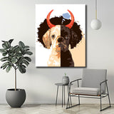 Painting by Numbers Art Half Angel Half Devil Dog