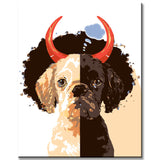 Painting by Numbers Art Half Angel Half Devil Dog