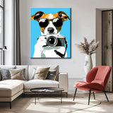 Painting by Numbers Art Dog with Glasses and Camera