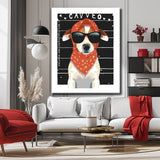 Painting by numbers art criminal dog with sunglasses and bandana