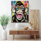 Painting by numbers art animal funny monkey with glasses