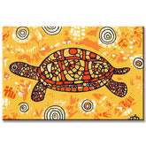 Painting by Numbers Art Animal Brown Turtle on Yellow Background