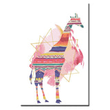 Painting by Numbers Art Animal Giraffe with Colorful Horizontal Stripes