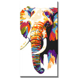 Painting by Numbers Art Animal Elephant with Colorful Head and Trunk
