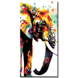 Painting by Numbers Art Animal Elephant with Colorful Head and Trunk