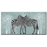 Painting by Numbers Art Animal Two Zebras Hug Each Other with Their Heads