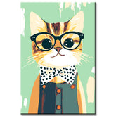 Painting by Numbers Art Animal Cat Wearing Glasses