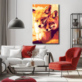 Painting by numbers art animal fox couple