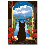 Painting by Numbers Cat Art Picture Landscape