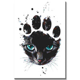Painting by Numbers Art Animal Cat Eyes in Her Paw