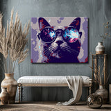 Painting by numbers cat with glasses