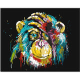 Painting by Numbers Colorful Monkey Holds His Hand on His Head