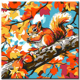 Painting by Numbers Animal Squirrel on Autumn Tree