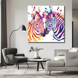 Painting by Numbers Art Animal Two Colorful Striped Zebras